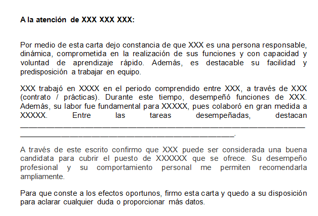 Carta de recomendación personal para trabajo | Actualizado noviembre 2023