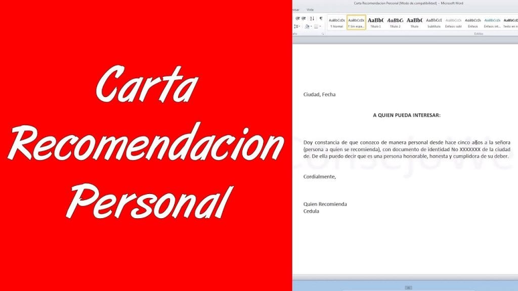 Carta de referencia para un amigo | Actualizado diciembre 2023